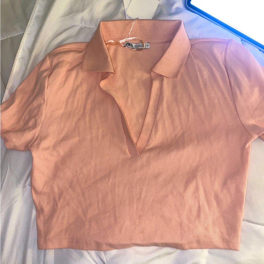Zara cropped collar shirt
